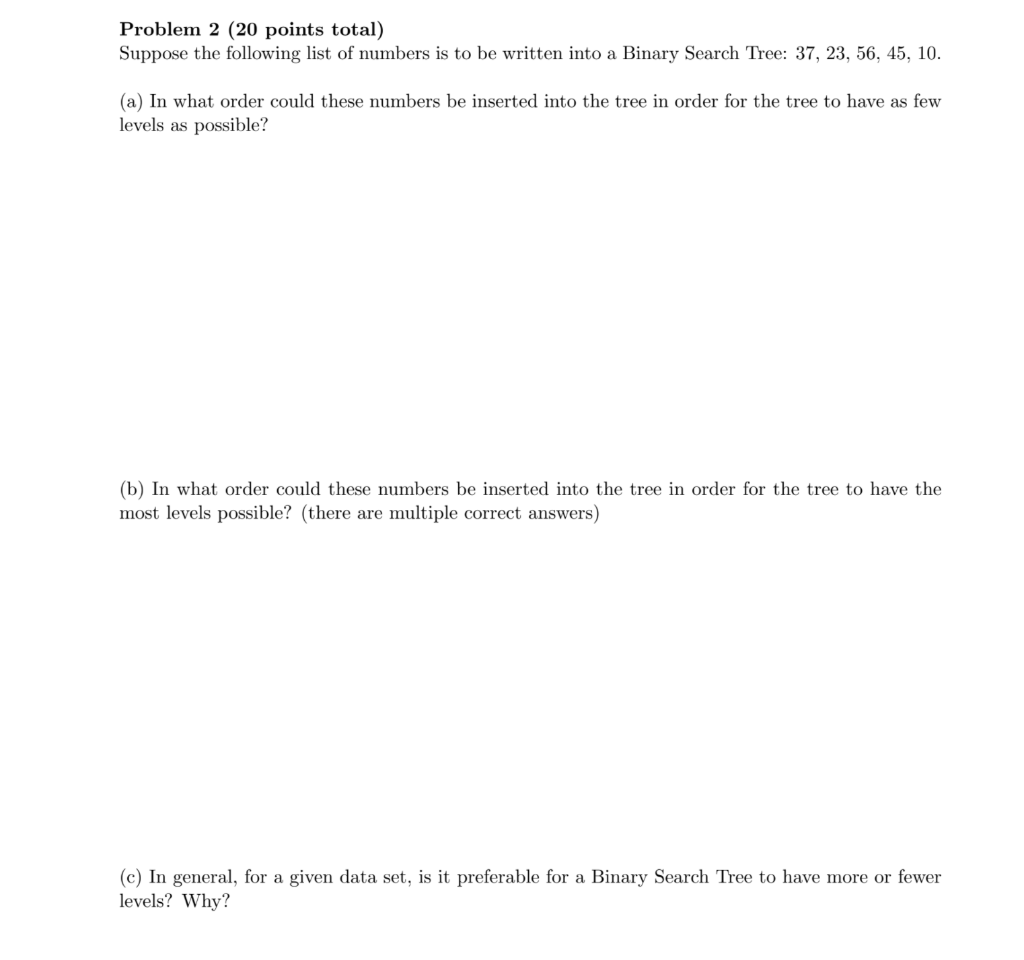 Solved Problem 2 (20 points total) Suppose the following | Chegg.com