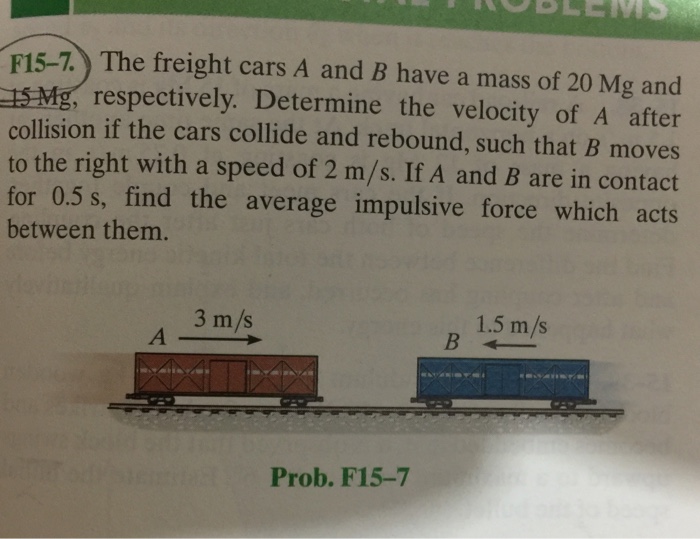 Solved F157. The freight cars A and B have a mass of 20 Mg