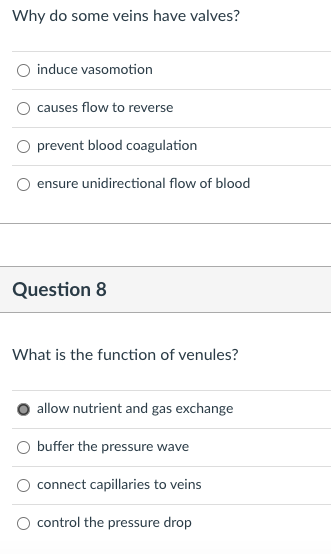 Solved What is the main function of capillaries? serves as | Chegg.com