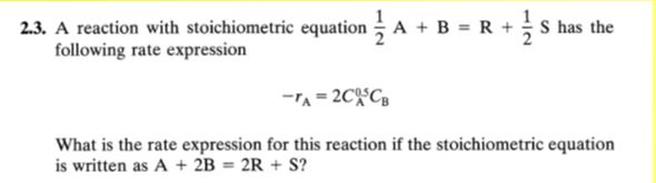 Solved 2.3. A reaction with stoichiometric equation A B