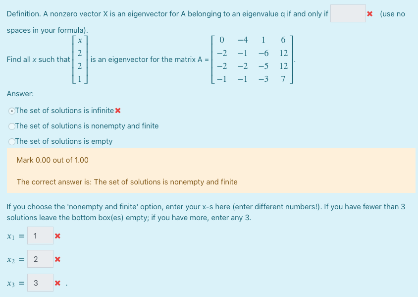 Solved X Use No O Definition A Nonzero Vector X Is An E Chegg Com