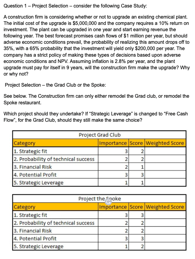 case study 3 2 project selection at nova western inc