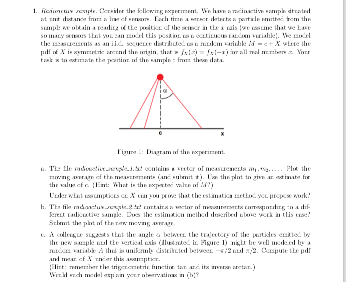 Radioactive Sampling 1. Radioactive sample. Consider the following | Chegg.com