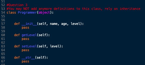 Solved Code has to be in Python! Question 1 Implement | Chegg.com