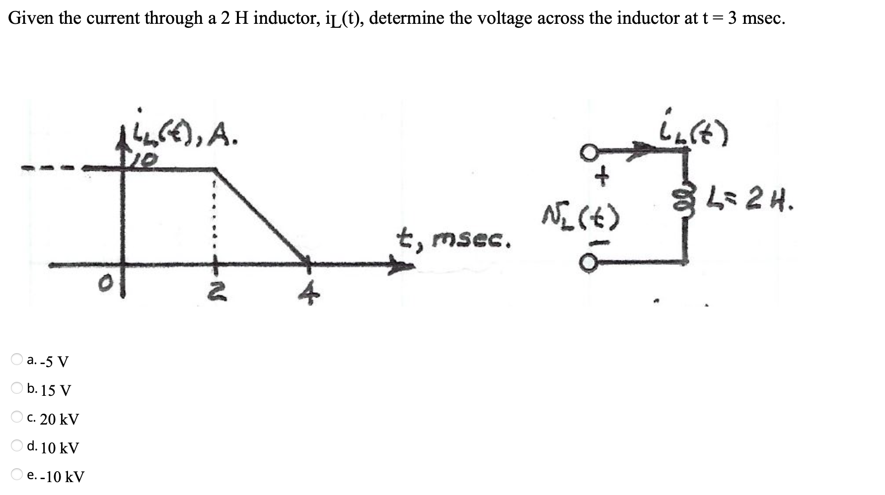 Solved Given The Current Through A 2 H Inductor, Il(t), | Chegg.com