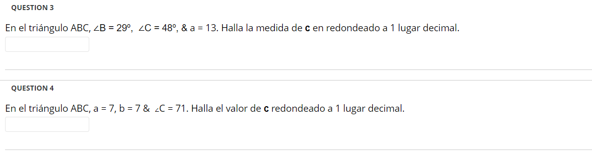 En el triángulo \( \mathrm{ABC}, \angle \mathrm{B}=29^{\circ}, \angle \mathrm{C}=48^{\circ}, \& \mathrm{a}=13 \). Halla la me