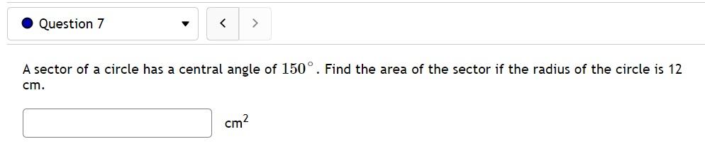how to find the central angle of a circle sector