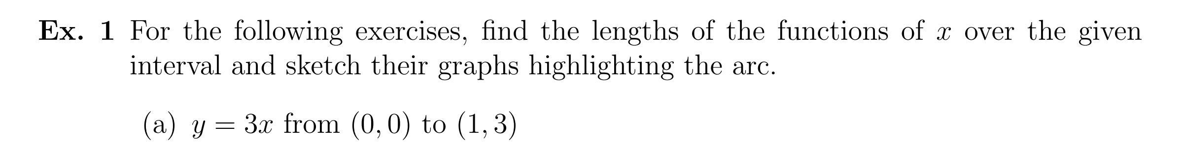 Solved Ex. 1 For the following exercises, find the lengths | Chegg.com