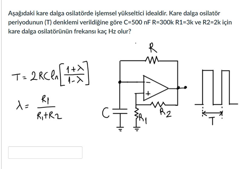 Solved The operational amplifier is ideal in the square wave | Chegg.com