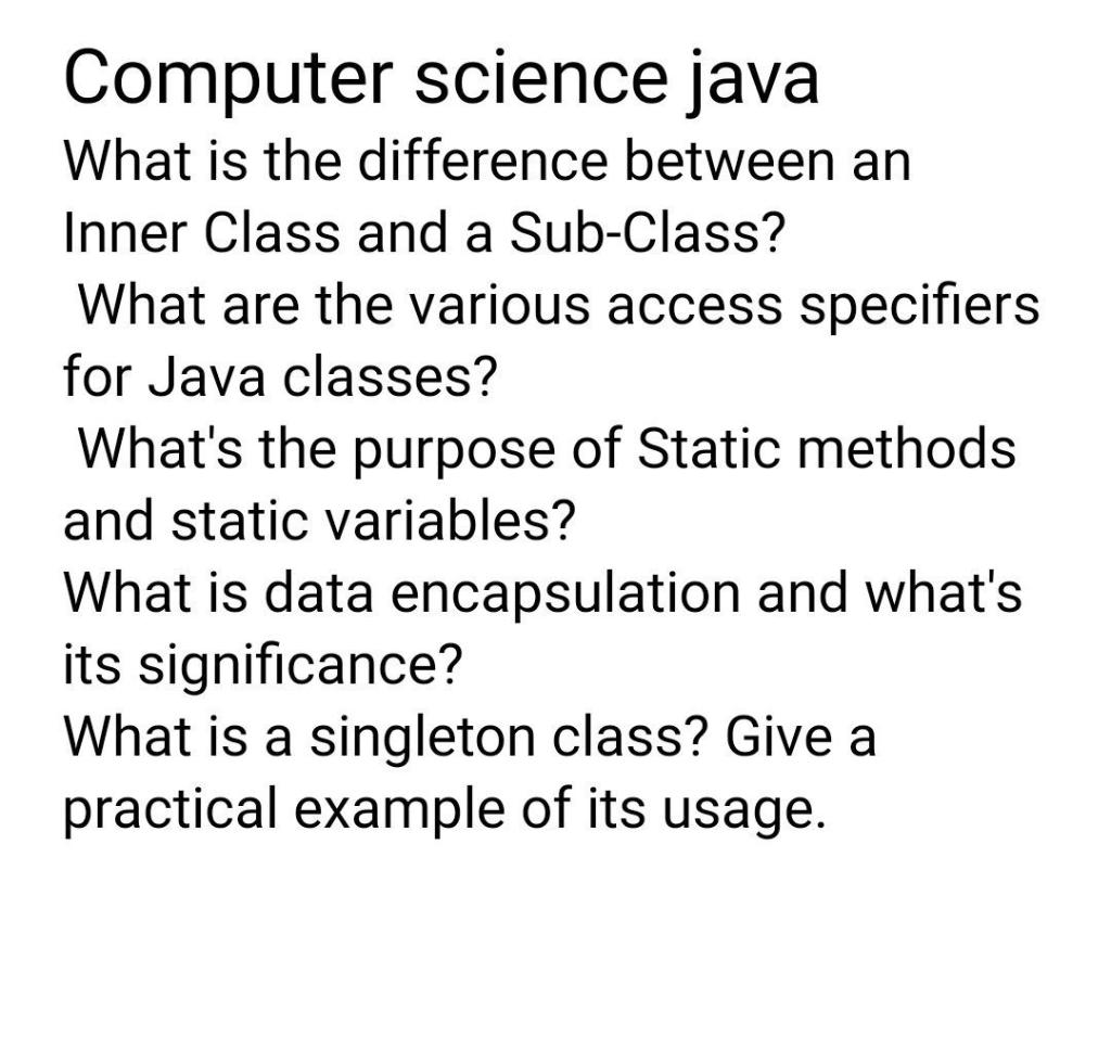 Solved Computer science java What is the difference between | Chegg.com