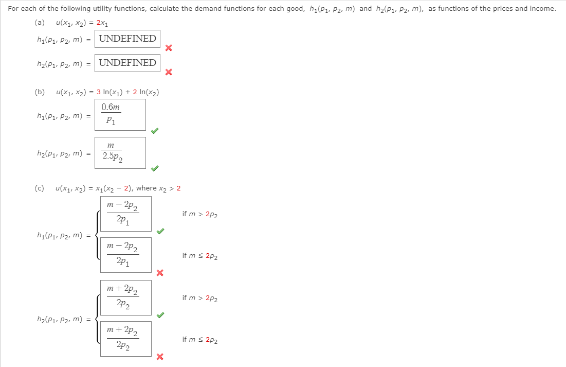 Solved For each of the following utility functions, | Chegg.com