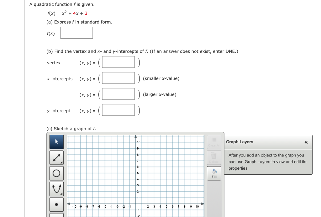 Solved A Quadratic Function F Is Given F X X2 4x 3 Chegg Com