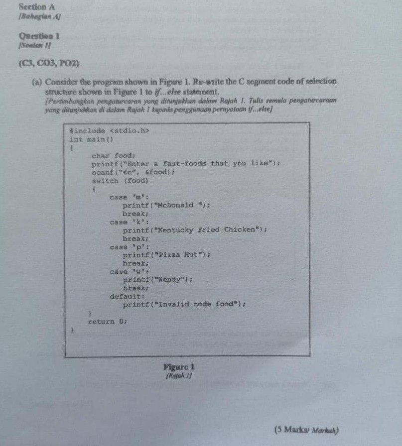 (Solved) : Section Bahagian Aj Question 1 Soal 11 C3 Co3 Po2 Consider ...