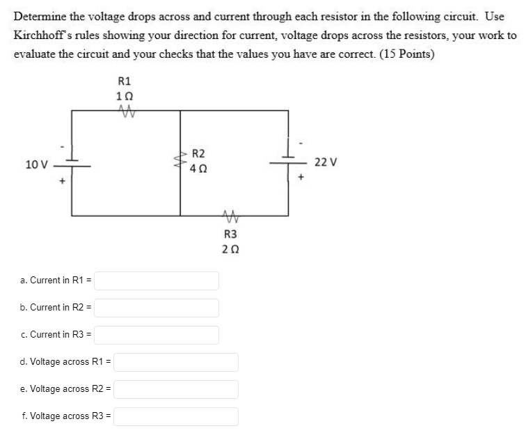 Solved Determine The Voltage Drops Across And Current | Chegg.com