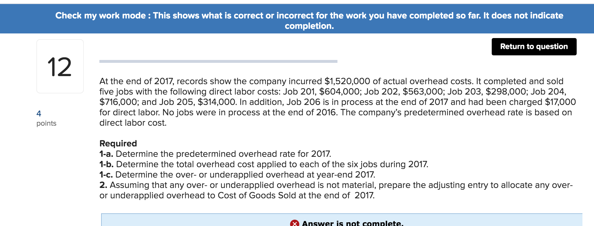 Solved Return to question Problem 2-4A Overhead allocation | Chegg.com