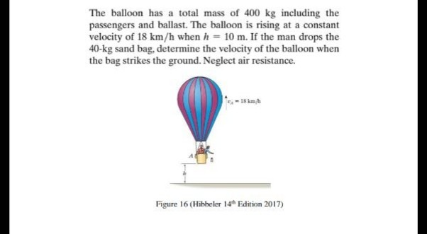 a research balloon of total mass m