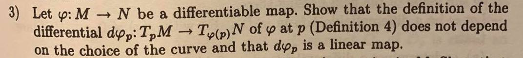 3) Let y: M N be a differentiable map. Show that the | Chegg.com