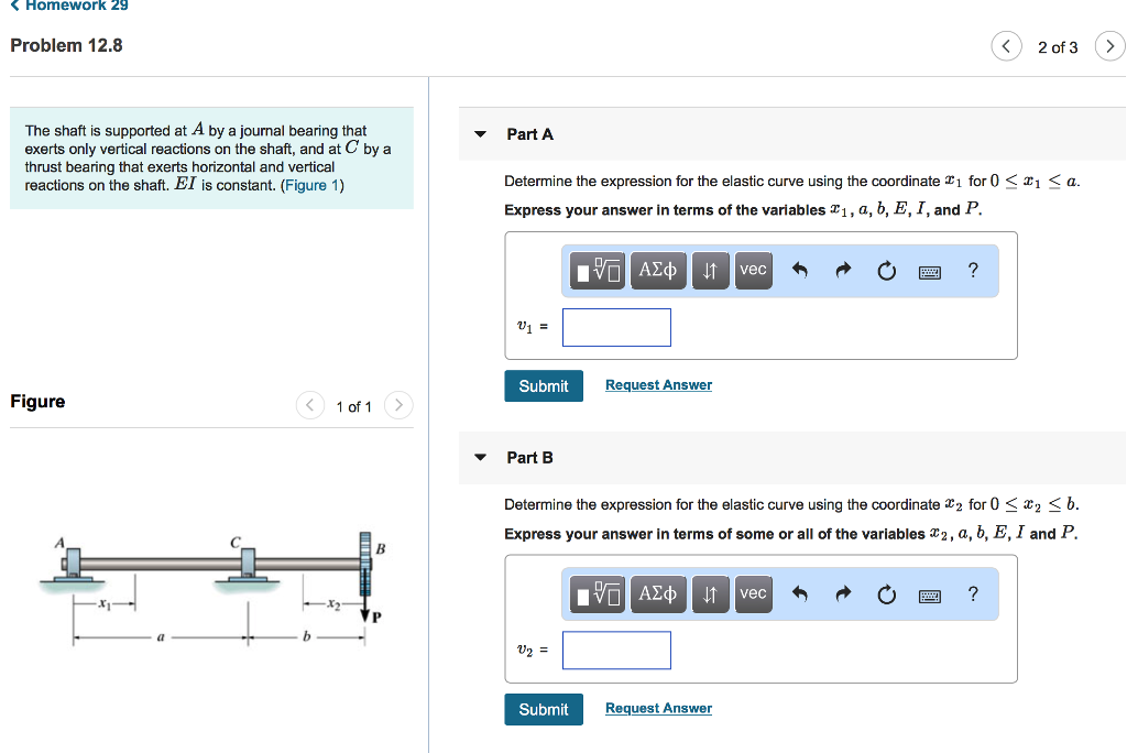 Solved Homework 29 Problem 12.8 2 of 3 The shaft is | Chegg.com