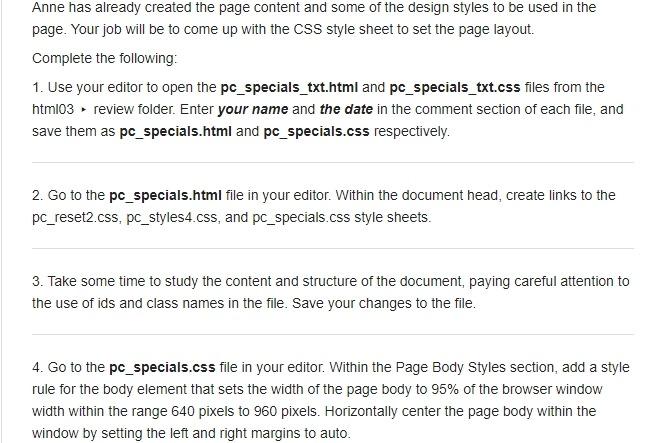 TUTORIAL 3 Designing a Page Layout HTML Creating a | Chegg.com