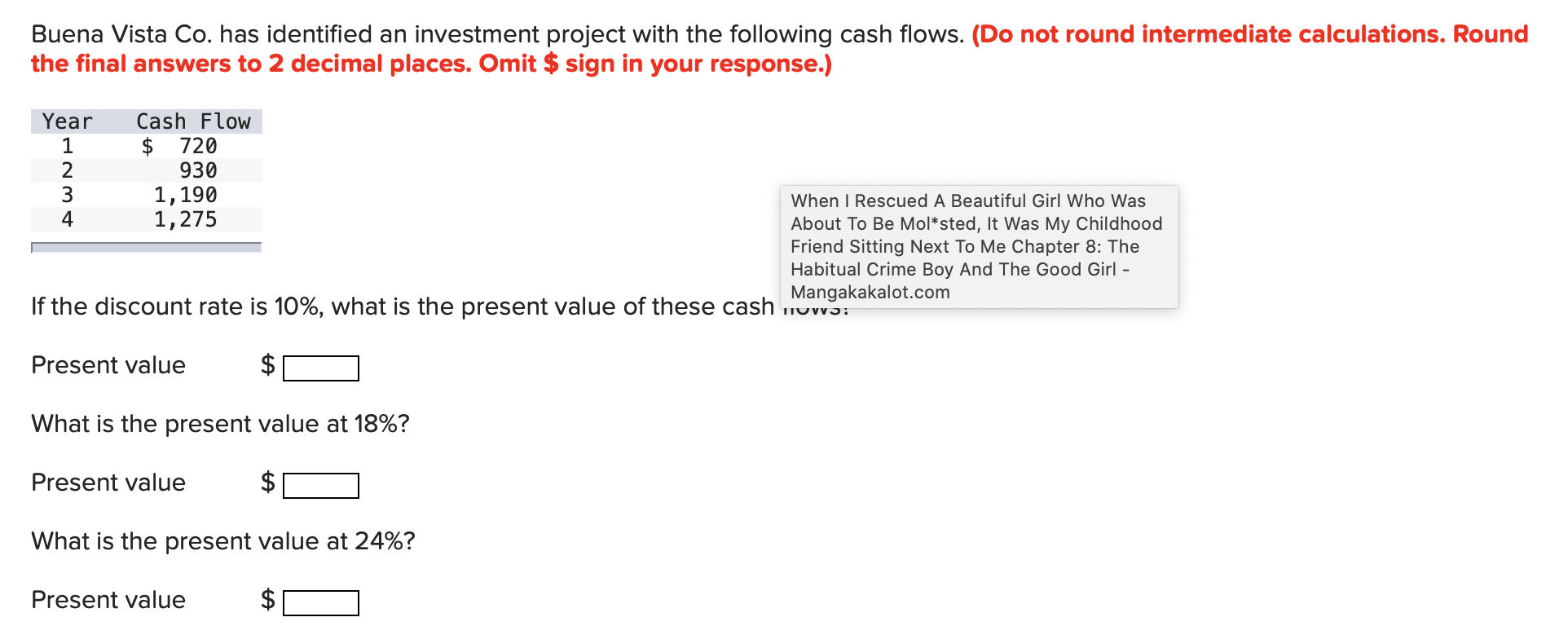 Solved Buena Vista Co. has identified an investment project