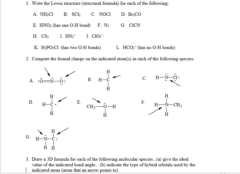 Solved 1. Write the Lewis structure (structural formula) for | Chegg.com
