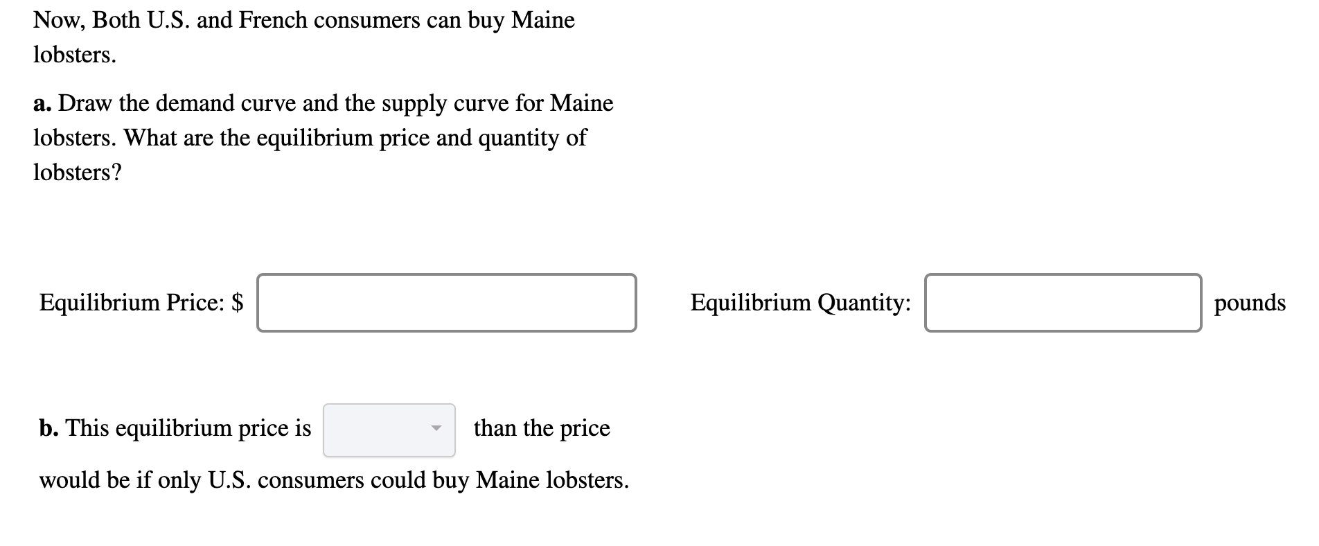 Solved Market for Lobsters 30 Suppose that the supply and