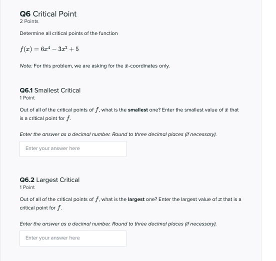 Solved Q6 Critical Point 2 Points Determine all critical | Chegg.com