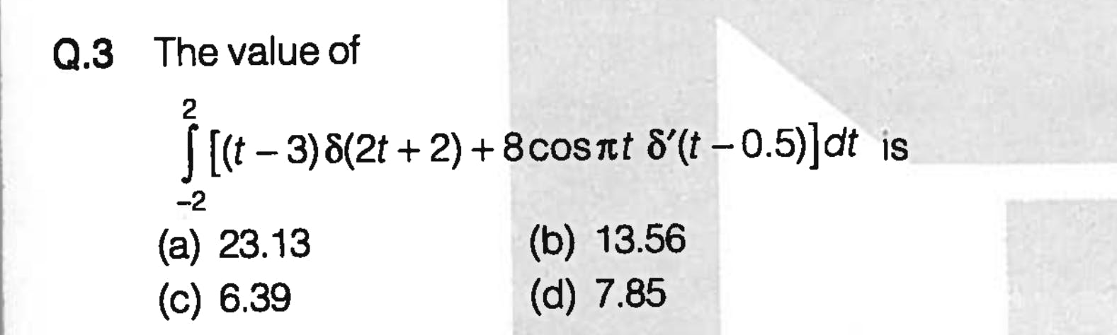 what is the value of t 2 3 6 8