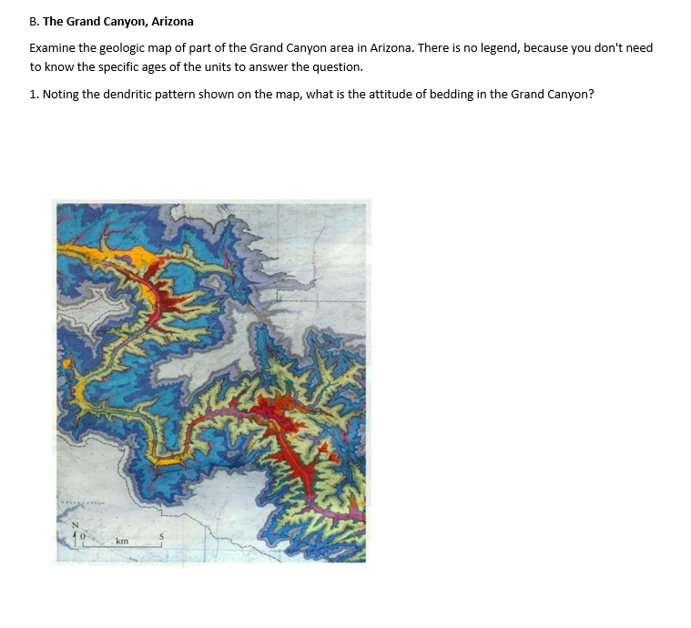 Solved B. The Grand Canyon, Arizona Examine the geologic map | Chegg.com