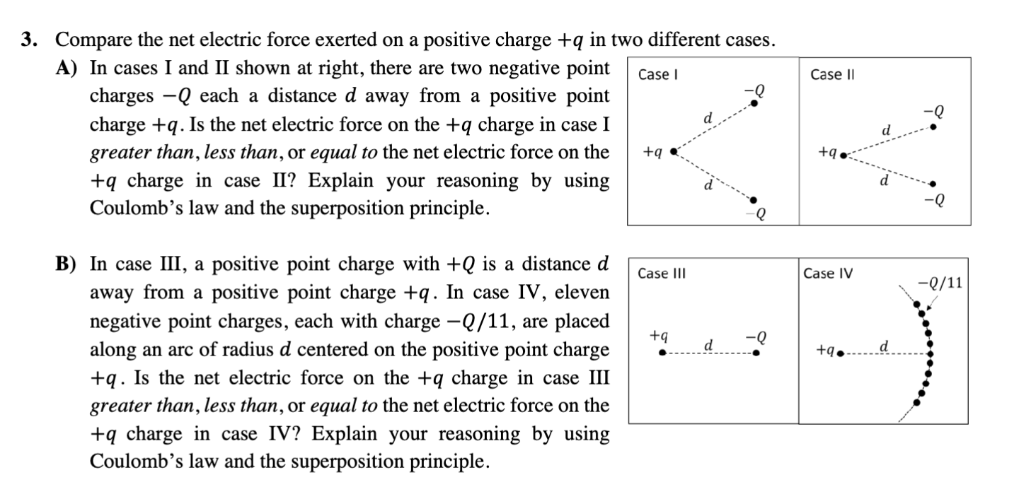 Solved 3. Compare the net electric force exerted on a