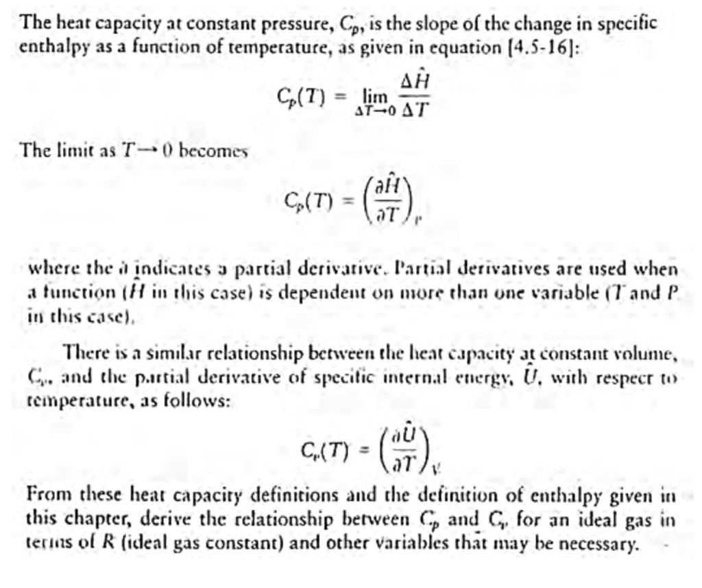 Solved The heat capacity at constant pressure, Cp, is the | Chegg.com