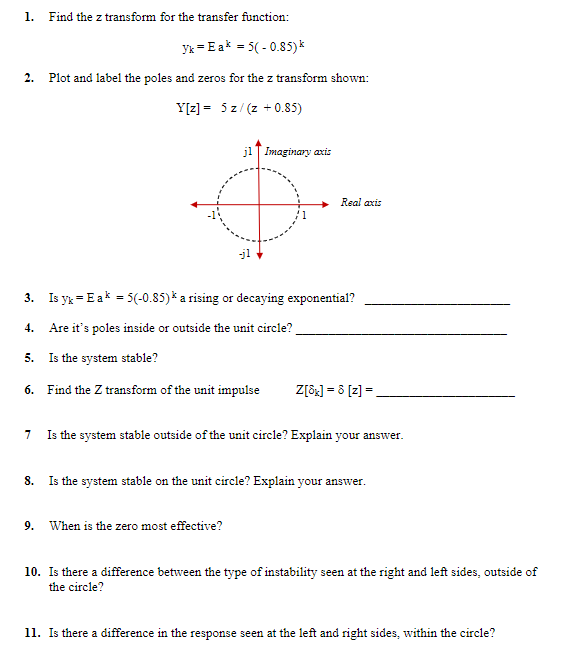 Find the z ﻿transform for the transfer | Chegg.com