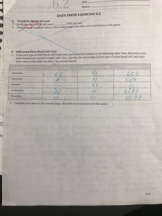 Solved Date tory Report)。 Section DATA FROM EXERCISE 6.2 | Chegg.com