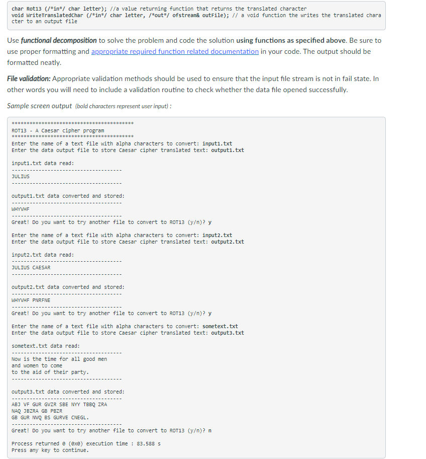 Solved Assignment 3a [12 points]—Using functions for file | Chegg.com