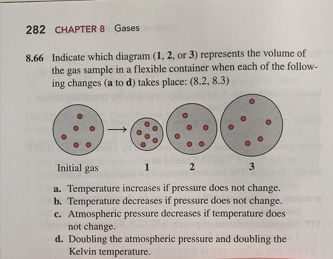 Solved 282 CHAPTER 8 Gases 8.66 Indicate which diagram (1,