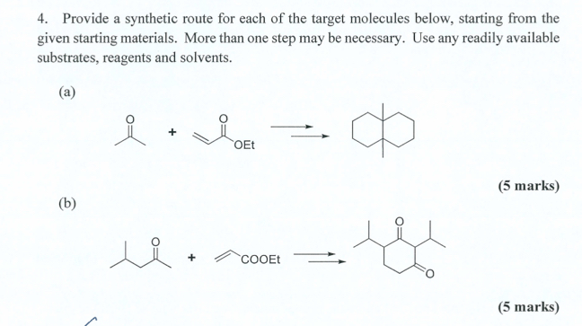 Solved Provide a synthetic route for each of the target | Chegg.com