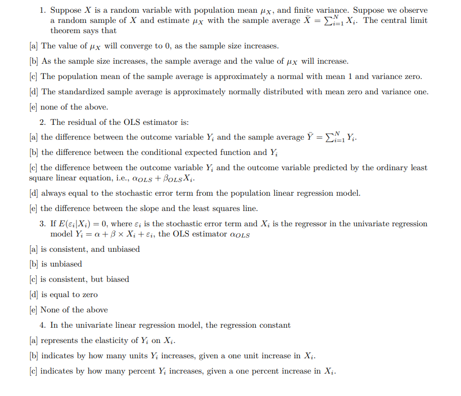 Solved 1. Suppose X is a random variable with population | Chegg.com