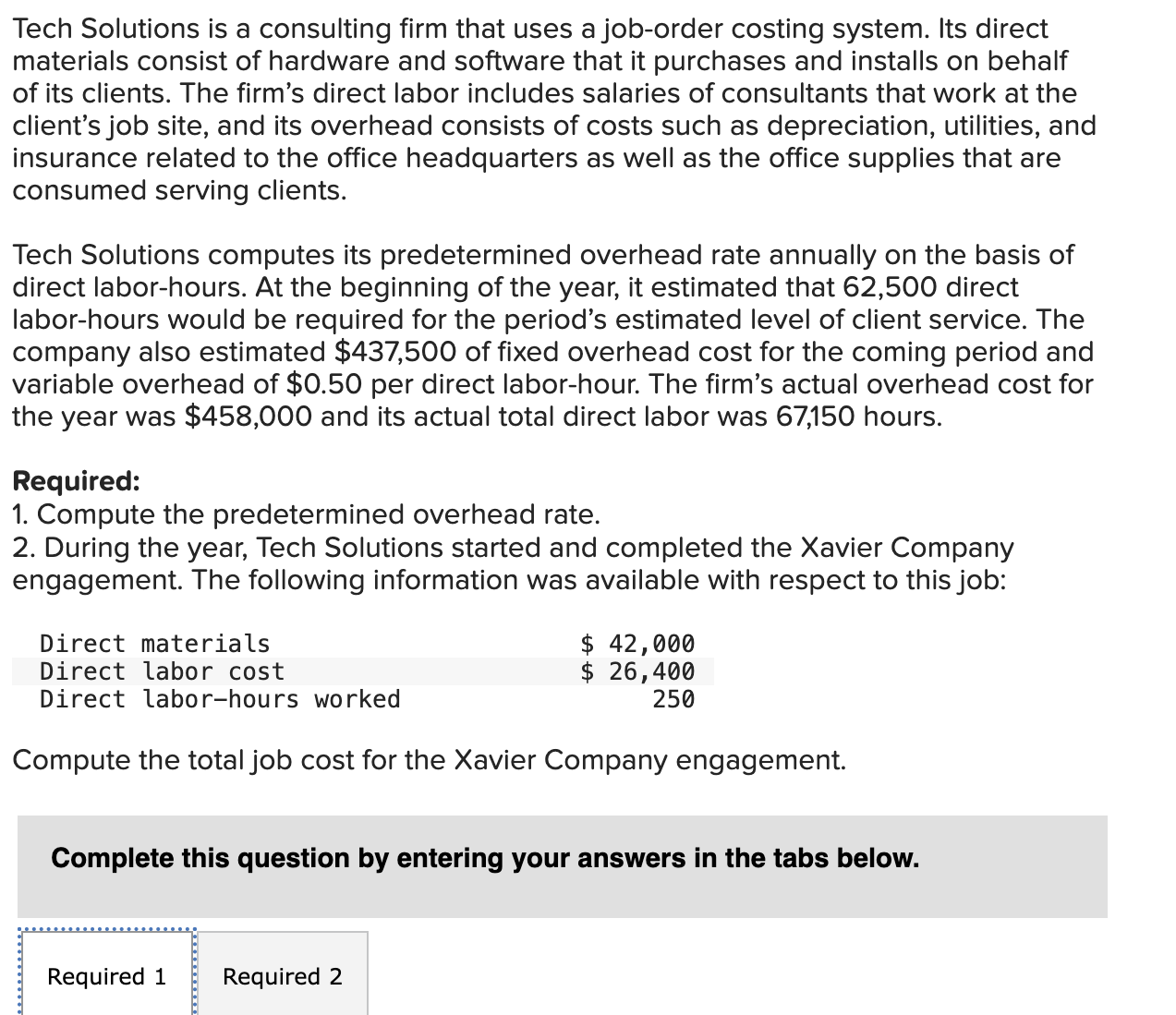 Solved Tech Solutions Is A Consulting Firm That Uses A | Chegg.com