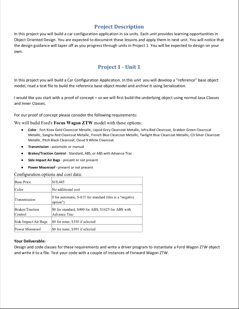 Project Description In this project you will build a | Chegg.com