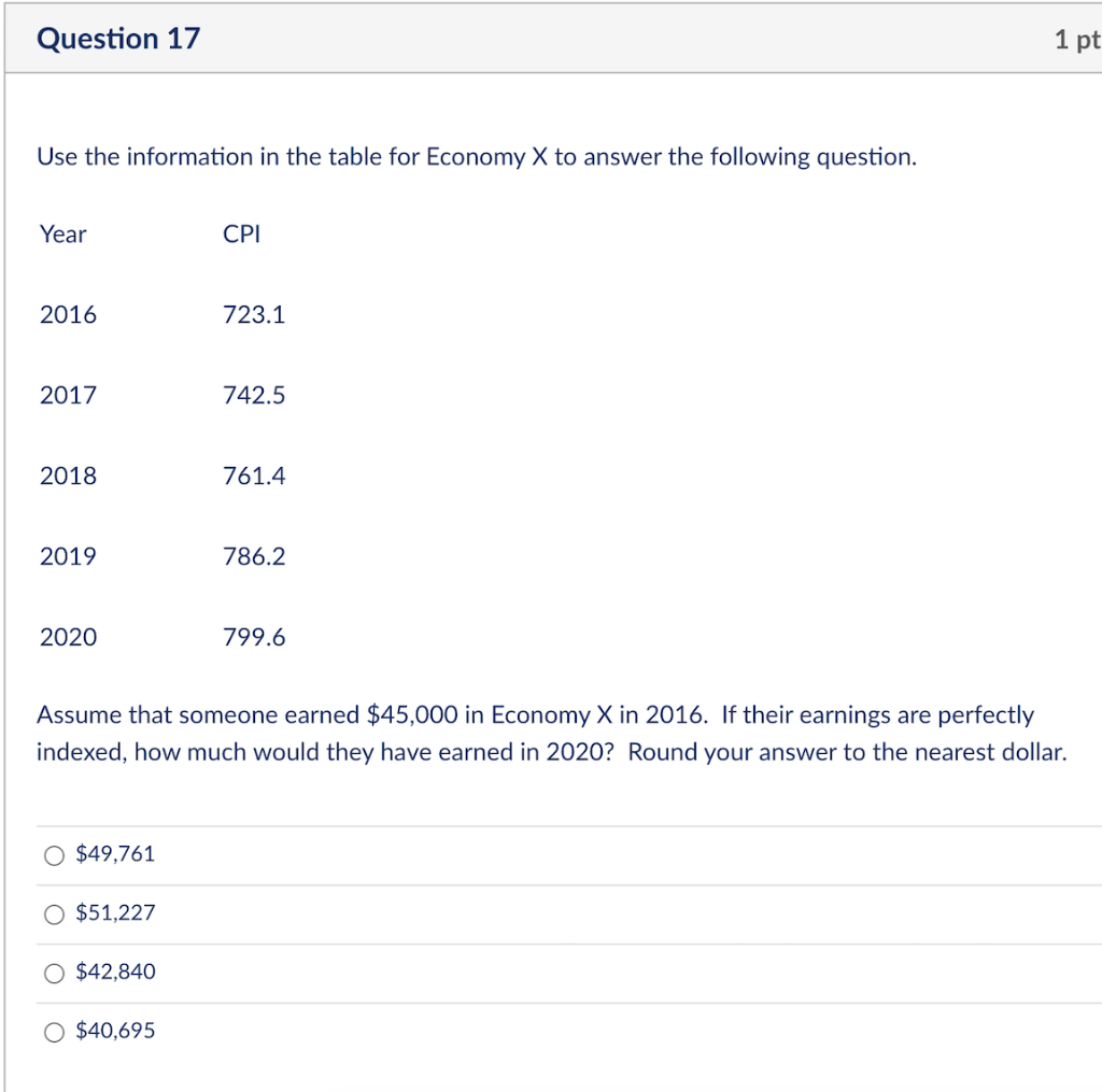 Solved Question 37 Use the information in the table for | Chegg.com