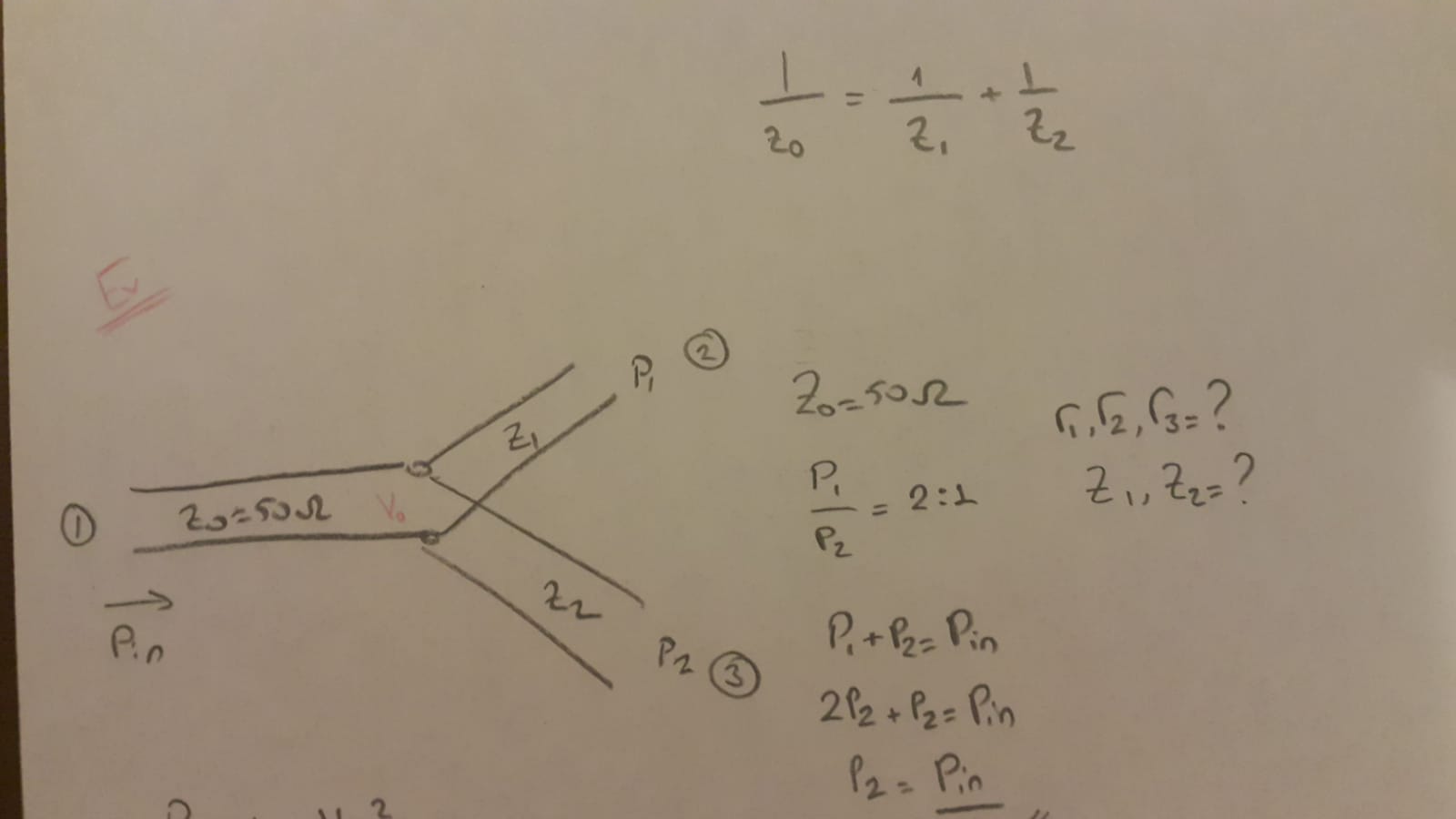 Calculate the dimension length for port 1 , port 2