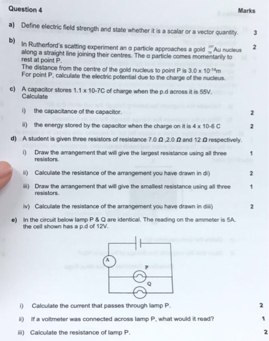 Solved Define electric field strength and state whether it