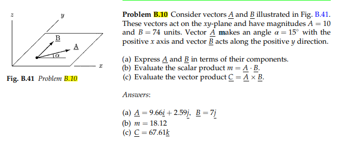 Solved Consider Vectors A And B Illustrated In Fig. B.41. | Chegg.com