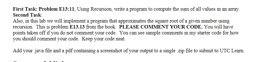 Solved First Task: Problem E13:11. Using Recursion, write a | Chegg.com