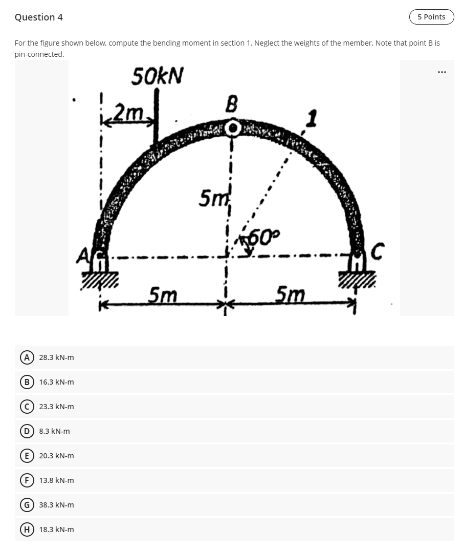 Solved Question 4 5 Points For the figure shown below, | Chegg.com
