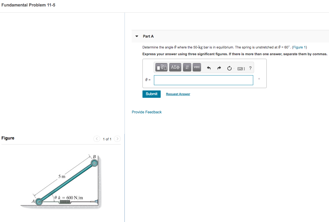 Solved Fundamental Problem 11-5 Part A Determine the angle | Chegg.com