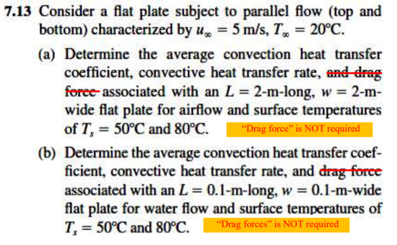 Solved 7.13 Consider a flat plate subject to parallel flow | Chegg.com
