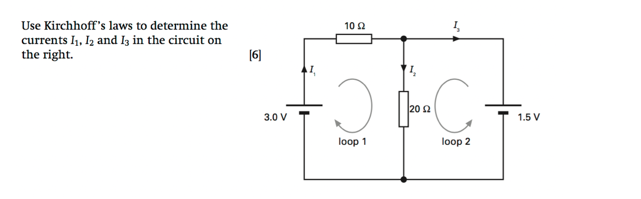 Solved Use Kirchhoff's laws to determine the currents I1,I2 | Chegg.com