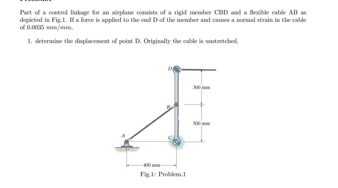 Solved Part of a control linkage for an airplane consists of
