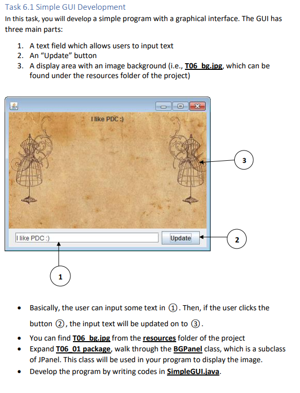 Solved Task 6.1 Simple GUI Development In this task, you | Chegg.com
